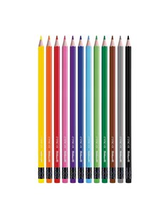 Creioane colorate lacuite cu radiera Pelikan, Sectiune Hexagonala, 12 culori 2