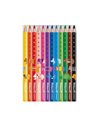 Set 12 creioane colorate combino lacuite groase Pelikan, sectiune triunghiulara