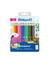 Creioane Color Combino, Set 12 Culori + 1 Creion Grafit Invata Sa Scrii, Cutie De Metal Pelikan
