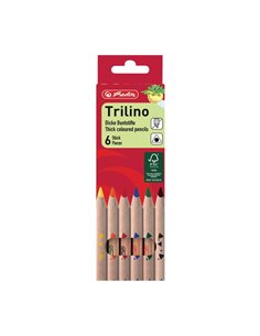 Creioane Colorate Herlitz Triunghiular Trilino, 6 culori