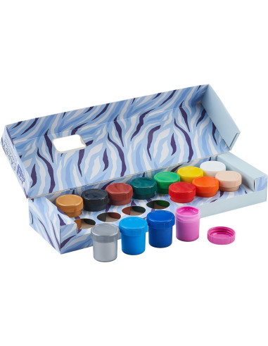 400174836,Acuarele guase oxford kids pentru afise, set 14 culori, recipient 20ml, include auriu, argintiu si culoarea pielii, mo