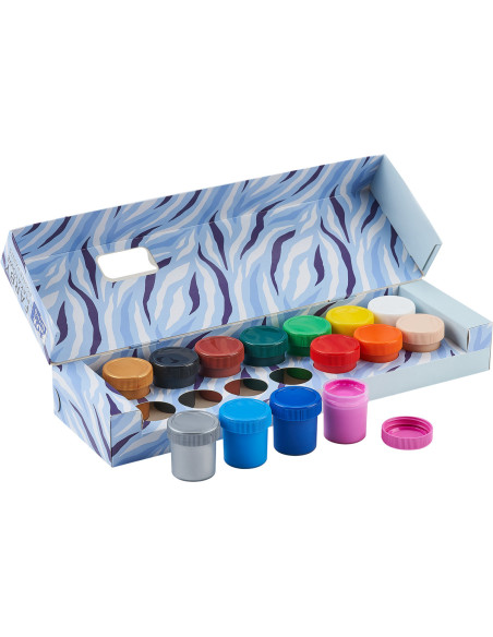 400174836,Acuarele guase oxford kids pentru afise, set 14 culori, recipient 20ml, include auriu, argintiu si culoarea pielii, mo