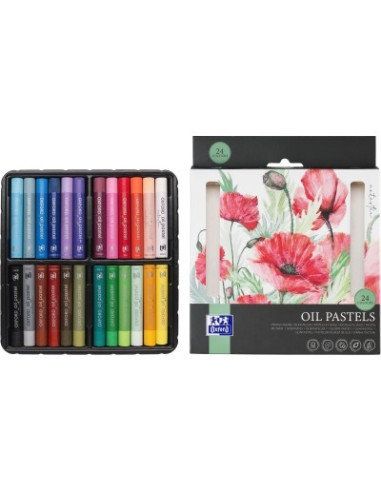 400184263,Creioane cerate oxford oil pastels, set 24 culori, colectia artistic