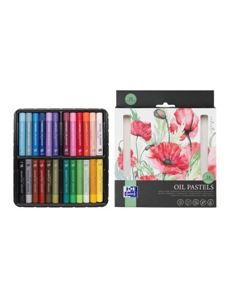 400184263,Creioane cerate oxford oil pastels, set 24 culori, colectia artistic