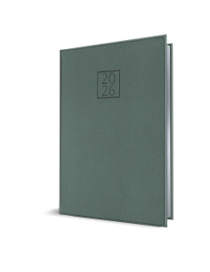 Agenda datata ro a5, 352 pagini, coperta din piele sintetica, premium deluxe chianti, culoare verde cyprus, margini folio argint 2