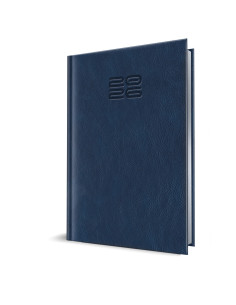 Agenda datata ro a5, 352 pagini, coperta din piele sintetica, premium deluxe chiavenna, culoare albastru, margini folio argintii 2