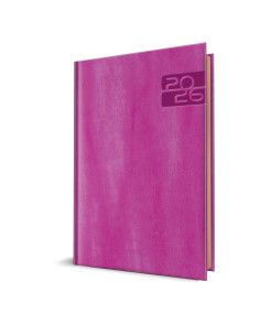 Agenda datata ro a5, 352 pagini, coperta din piele sintetica, premium deluxe narni, culoare purpuriu, margini folio bronz, 2026 2