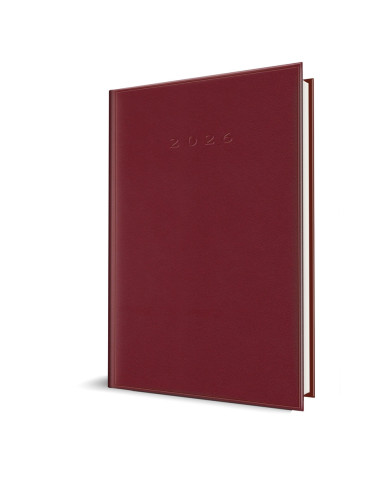 2026-9492820,Agenda datata Herlitz 2026 RO A5, 352 pagini, coperta buretata, Bordo