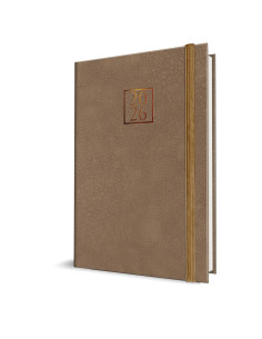 Agenda datata ro a5, 352 pagini, coperta din piele sintetica, premium deluxe bolgheri, culoare maro, 2026 2