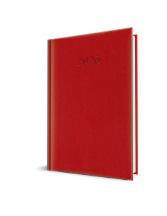 Agenda datata ro a5, 352 pagini, coperta din piele sintetica, corinaldo deluxe, culoare rosu 2026 2