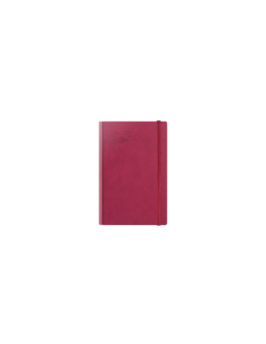 2026-9498030,Agenda datata A5 2026 Herlitz Premium Deluxe Loreto, 352 pagini, Magenta cu margine argintie ghost