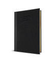 2026-9493840,Agenda datata ro a5, 352 pagini, coperta din piele sintetica, premium deluxe chiavenna, culoare negru, margini foli
