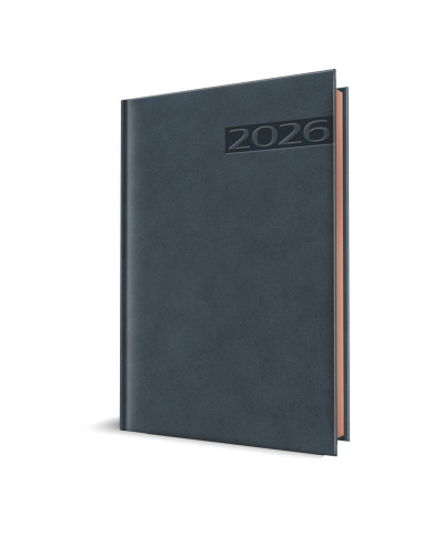 2026-9495460,Agenda datata RO, A5 2026 Herlitz Premium Deluxe Teano, 352 pagini, Albastru inchis cu margine bronz