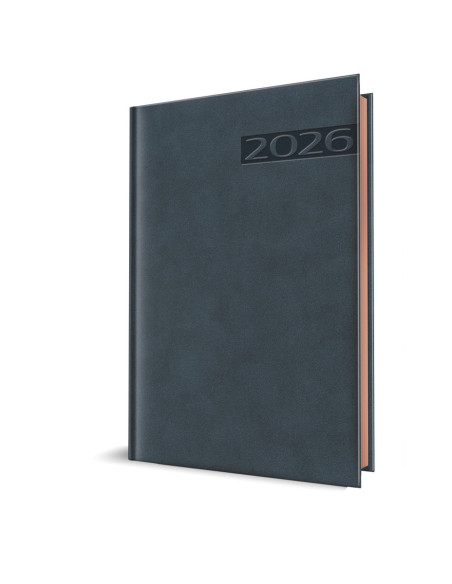 2026-9495460,Agenda datata RO, A5 2026 Herlitz Premium Deluxe Teano, 352 pagini, Albastru inchis cu margine bronz