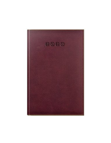 Agenda datata ro a5, 352 pagini, coperta din piele sintetica, premium deluxe alghero, culoare bordeaux / maro, margini folio aur