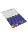 Creioane colorate premium, lacuite, set 24 culori, varf 3.3mm, sectiune hexagonala, in cutie metalica