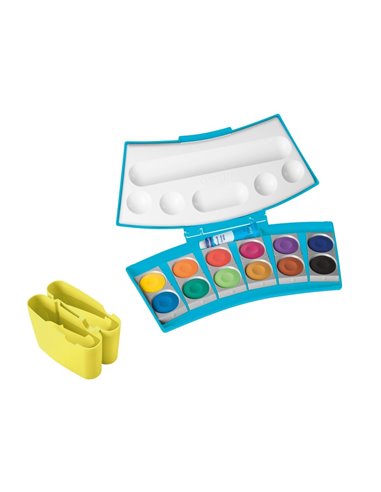 Acuarele 735 procolor, 12 culori, turcoaz/galben neon