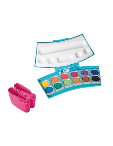 Acuarele 735 procolor, 12 culori, turcoaz/roz
