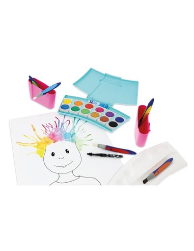 Acuarele 735 procolor, 12 culori, turcoaz/roz