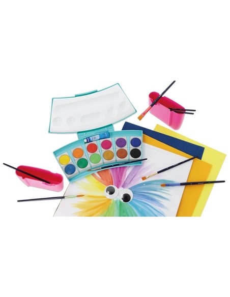 Acuarele 735 procolor, 12 culori, turcoaz/roz