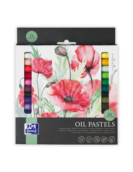 Creioane cerate oxford oil pastels, set 24 culori, colectia artistic