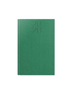 Agenda datata ro a5, 352 pagini, coperta din piele sintetica, premium deluxe bard, culoare verde, margini folio argintiu, 2026