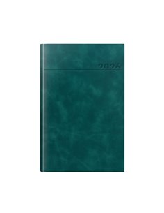 Agenda datata ro a5, 352 pagini, coperta din piele sintetica, premium deluxe chia, culoare verde petrol, margini folio argintiu,