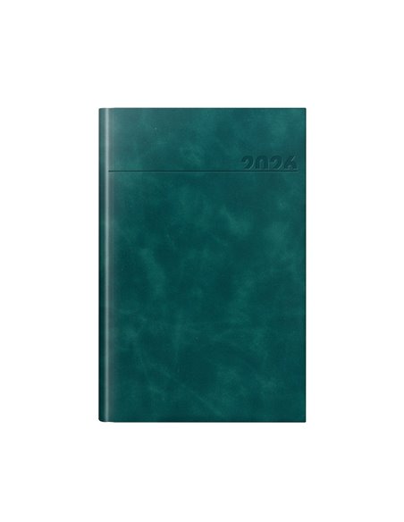 Agenda datata ro a5, 352 pagini, coperta din piele sintetica, premium deluxe chia, culoare verde petrol, margini folio argintiu,