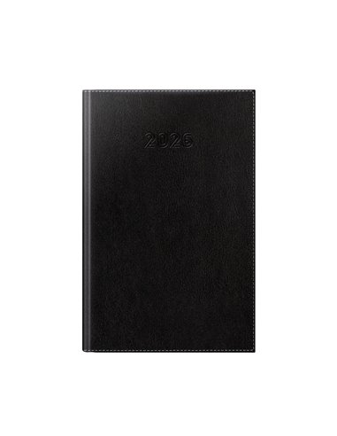 Agenda datata ro a5, 352 pagini, coperta din piele sintetica, corinaldo deluxe, culoare negru 2026