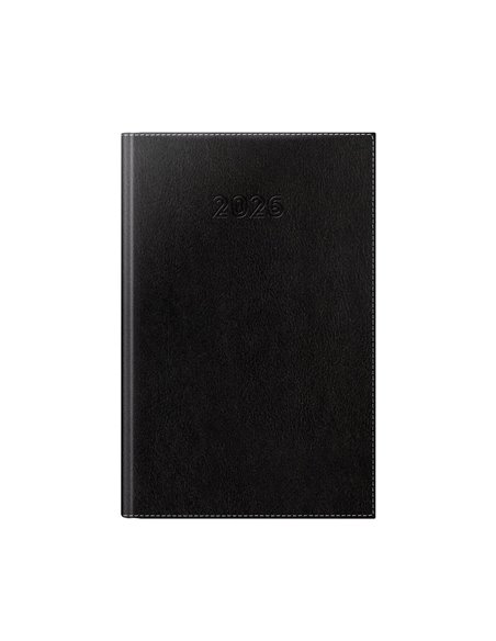 Agenda datata ro a5, 352 pagini, coperta din piele sintetica, corinaldo deluxe, culoare negru 2026