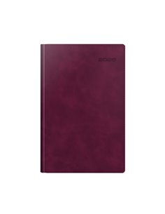 Agenda datata ro a5, 352 pagini, coperta din piele sintetica, premium deluxe chia suple, culoare bordeaux, margini folio arginti