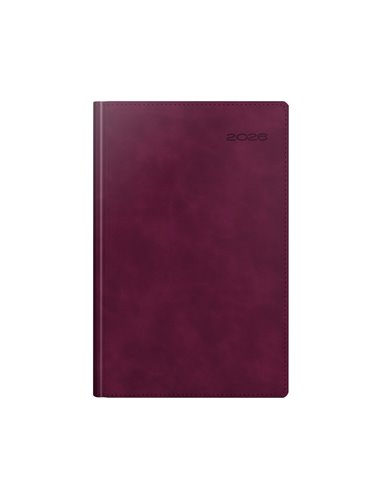 Agenda datata ro a5, 352 pagini, coperta din piele sintetica, premium deluxe chia suple, culoare bordeaux, margini folio arginti