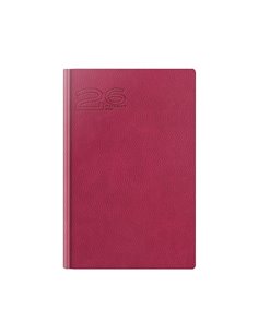 Agenda datata ro a5, 352 pagini, coperta din piele sintetica, premium deluxe loreto, culoare magenta, margini tiparite `ghost`,