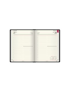 Agenda datata ro a5, 352 pagini, coperta din piele sintetica, premium deluxe chiavenna, culoare negru, margini folio auriu, 2026 2