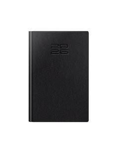 Agenda datata ro a5, 352 pagini, coperta din piele sintetica, premium deluxe chiavenna, culoare negru, margini folio auriu, 2026