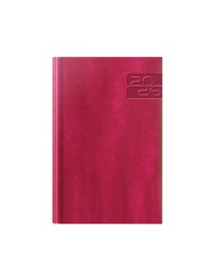 Agenda datata ro a5, 352 pagini, coperta din piele sintetica, premium deluxe narni, culoare fucsia, margini folio argintiu, 2026