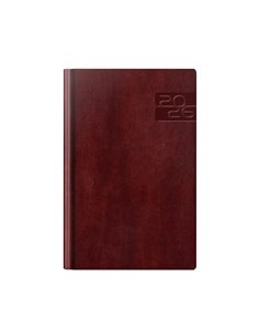 Agenda datata ro a5, 352 pagini, coperta din piele sintetica, premium deluxe narni, culoare maro, margini folio bronz, 2026