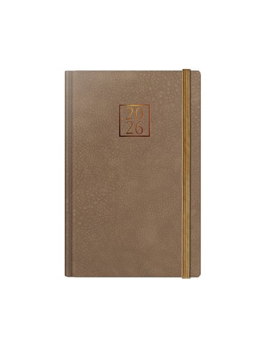 Agenda datata ro a5, 352 pagini, coperta din piele sintetica, premium deluxe bolgheri, culoare maro, 2026