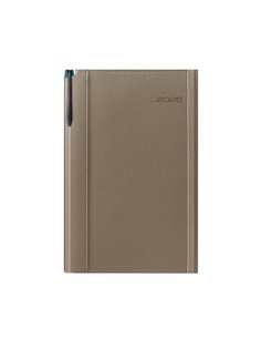 Agenda datata ro a5, 352 pagini, coperta din piele sintetica, premium deluxe borneo, culoare bej, 2026 2