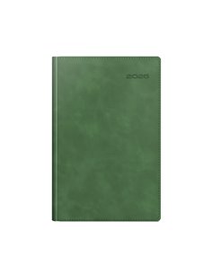 Agenda datata ro a5, 352 pagini, coperta din piele sintetica, premium deluxe chia suple, culoare verde, margini folio argintiu,