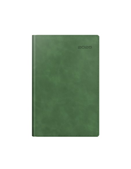 Agenda datata ro a5, 352 pagini, coperta din piele sintetica, premium deluxe chia suple, culoare verde, margini folio argintiu,