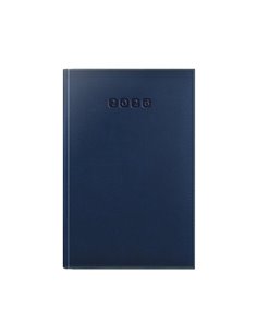 Agenda datata ro a5, 352 pagini, coperta din piele sintetica, premium deluxe alghero, culoare albastru / gri, margini folio auri