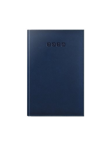 Agenda datata ro a5, 352 pagini, coperta din piele sintetica, premium deluxe alghero, culoare albastru / gri, margini folio auri