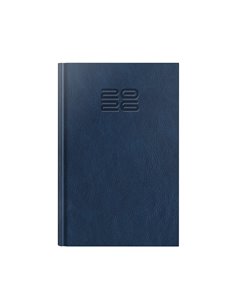 Agenda datata ro a5, 352 pagini, coperta din piele sintetica, premium deluxe chiavenna, culoare albastru, margini folio argintii
