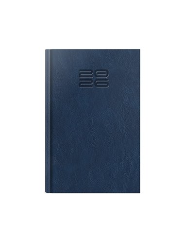 Agenda datata ro a5, 352 pagini, coperta din piele sintetica, premium deluxe chiavenna, culoare albastru, margini folio argintii