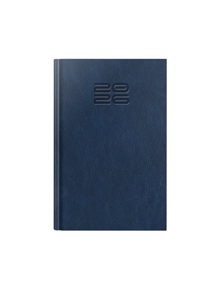 Agenda datata ro a5, 352 pagini, coperta din piele sintetica, premium deluxe chiavenna, culoare albastru, margini folio argintii