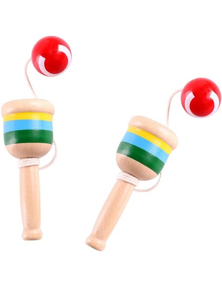 Jucarie Kendama din lemn 4 X 4 X 11.5 cm, CX-001