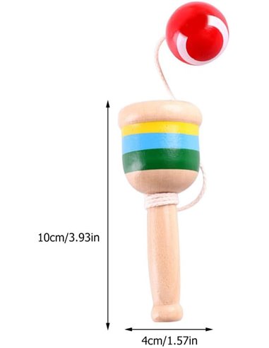 Jucarie Kendama din lemn 4 X 4 X 11.5 cm, CX-001