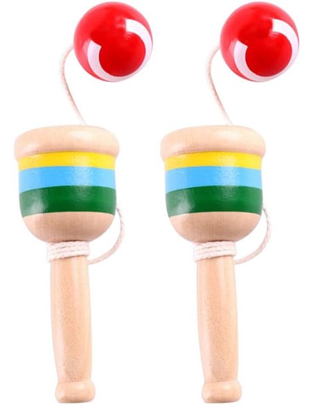 Jucarie Kendama din lemn 4 X 4 X 11.5 cm, CX-001