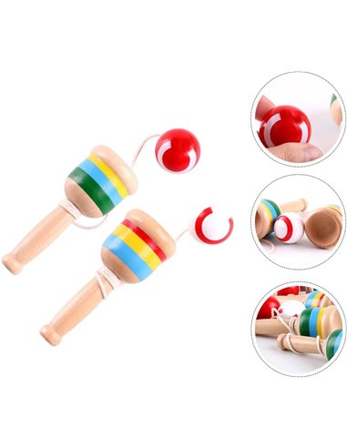 Jucarie Kendama din lemn 4 X 4 X 11.5 cm, CX-001